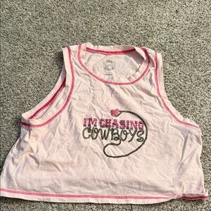 Urban Outfitters Light Pink 'Chasing Cowboys' Crop Top